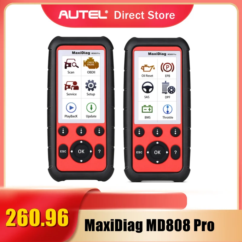 Autel MaxiDiag MD808 Pro полный диагностический инструмент OBD2 сканер Поддержка BMS/ Oil Reset/ SRS/ EPB/ DPF/ SAS/ ABS