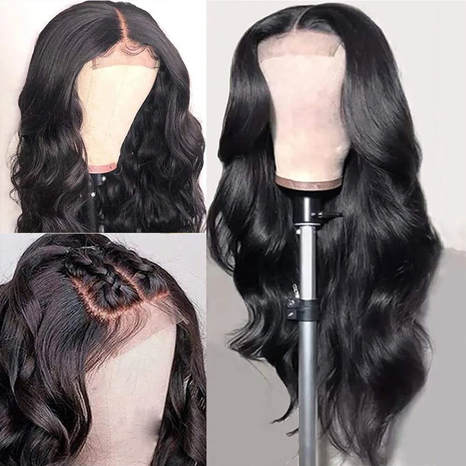30-дюймовый парик с волнистыми кружевами спереди для женщин застежкой 4x4