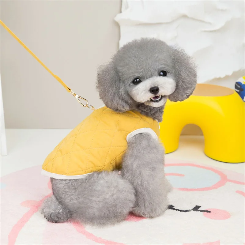 

Yellow Pet Clothes Winter Warm Vest for Small Medium Dogs Thick Fleece Dog Coat Puppy French Bulldog Chihuahua
