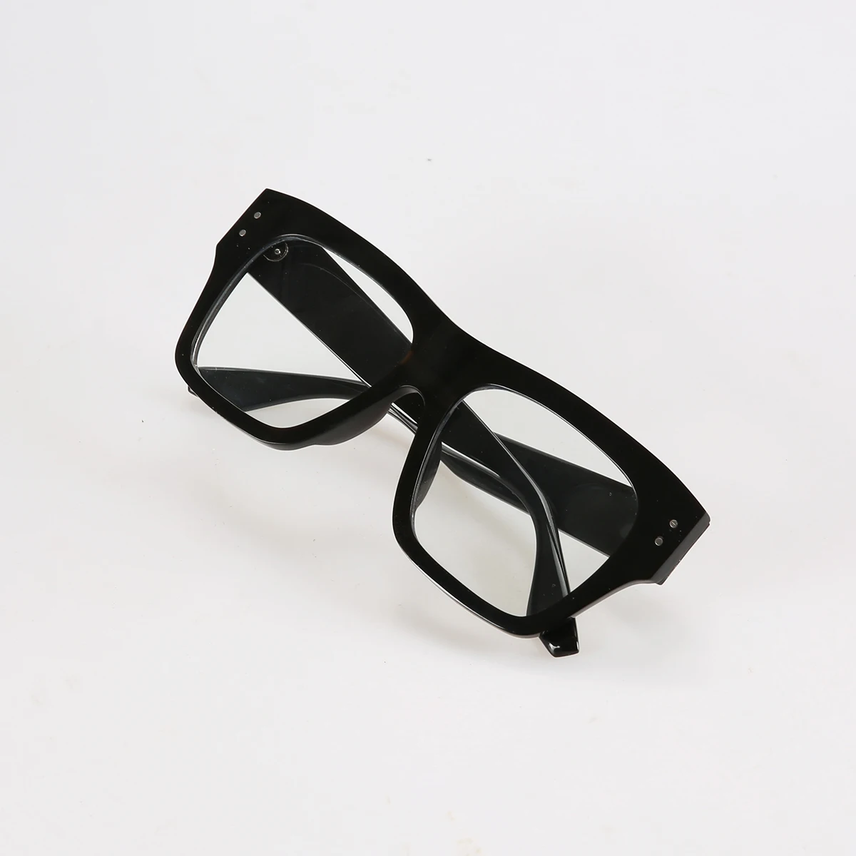 Черная Большая квадратная оправа с двумя гвоздями оптические зеркальные очки