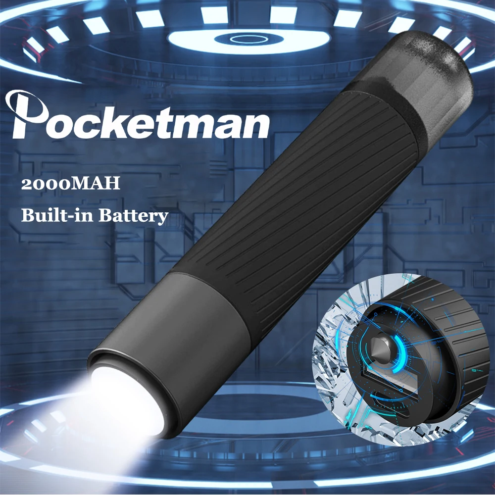 

USB Rechargable LED Flashlight 4 Lighting Modes Waterproof Torch Flash light Outdoor ​Portable Emergency Torch Built in Battery