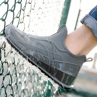 korean rain boots men short tube fashion outdoor waterproof shoes car washing fishing rubber shoes non slip light overshoes