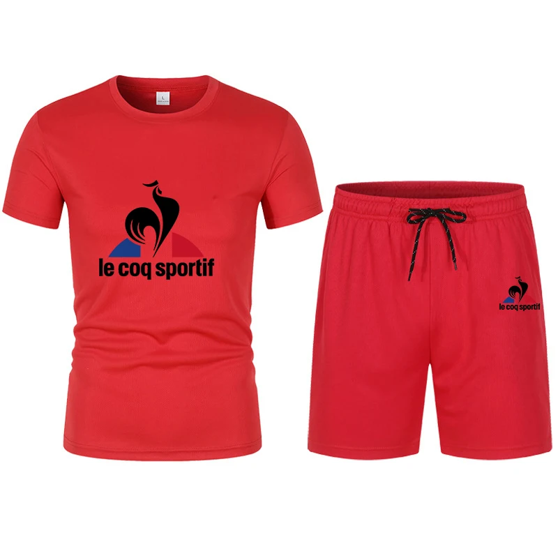 2023 Top Brand Men's Set Tshirt Shorts 2 Piece Set Summer Casual High Quality Fabric Suit Outdoor Short Sleeve Manga Streetwear