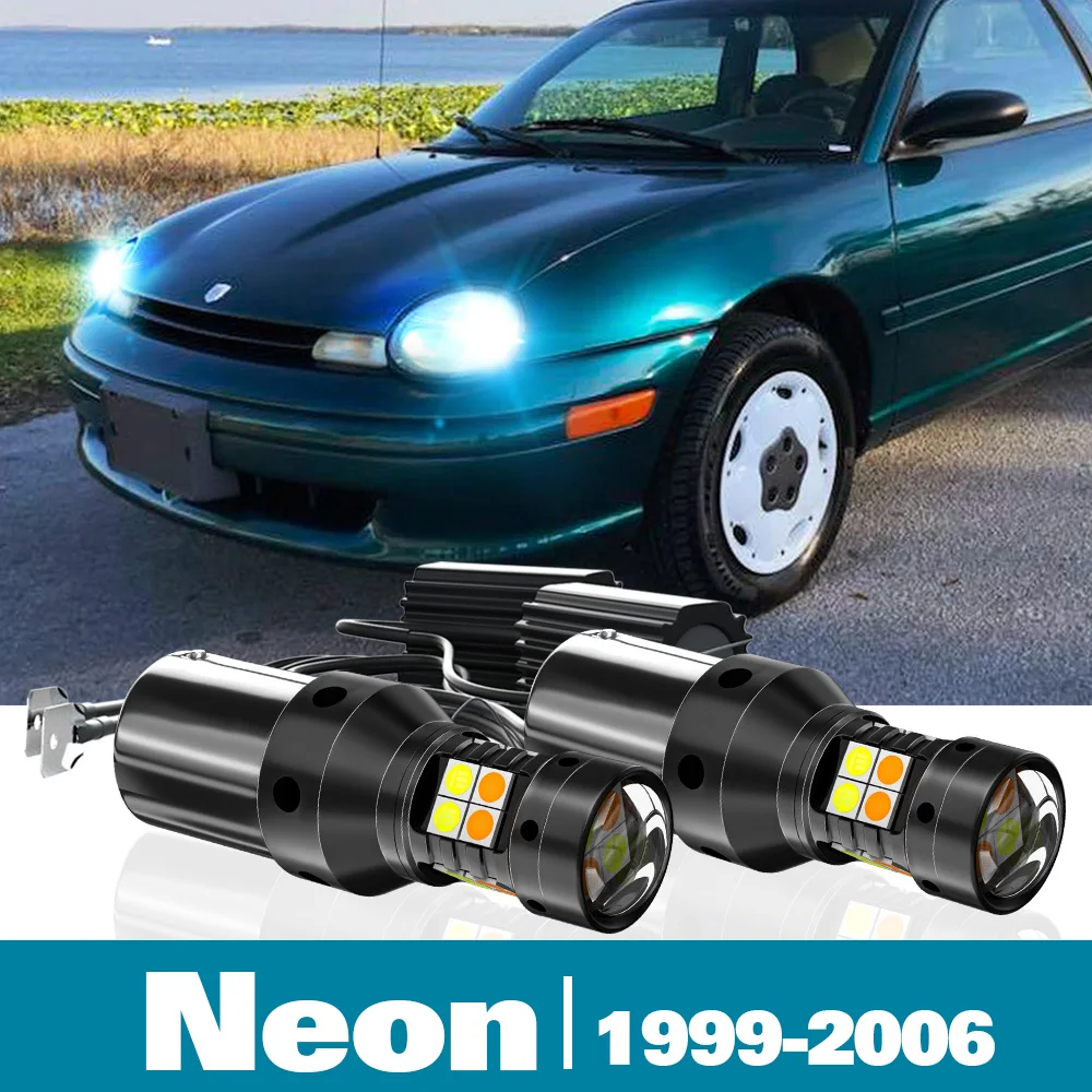 

2pcs LED Dual Mode Turn Signal+Daytime Running Light DRL For Chrysler Neon Accessories 1999-2006 2000 2001 2002 2003 2004 2005