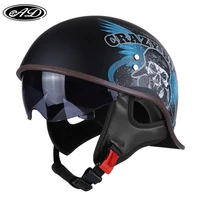 ad retro motorcycle helmet men and women classic moto cap vintage fashion safety scooter motorbike half helmets free shipping