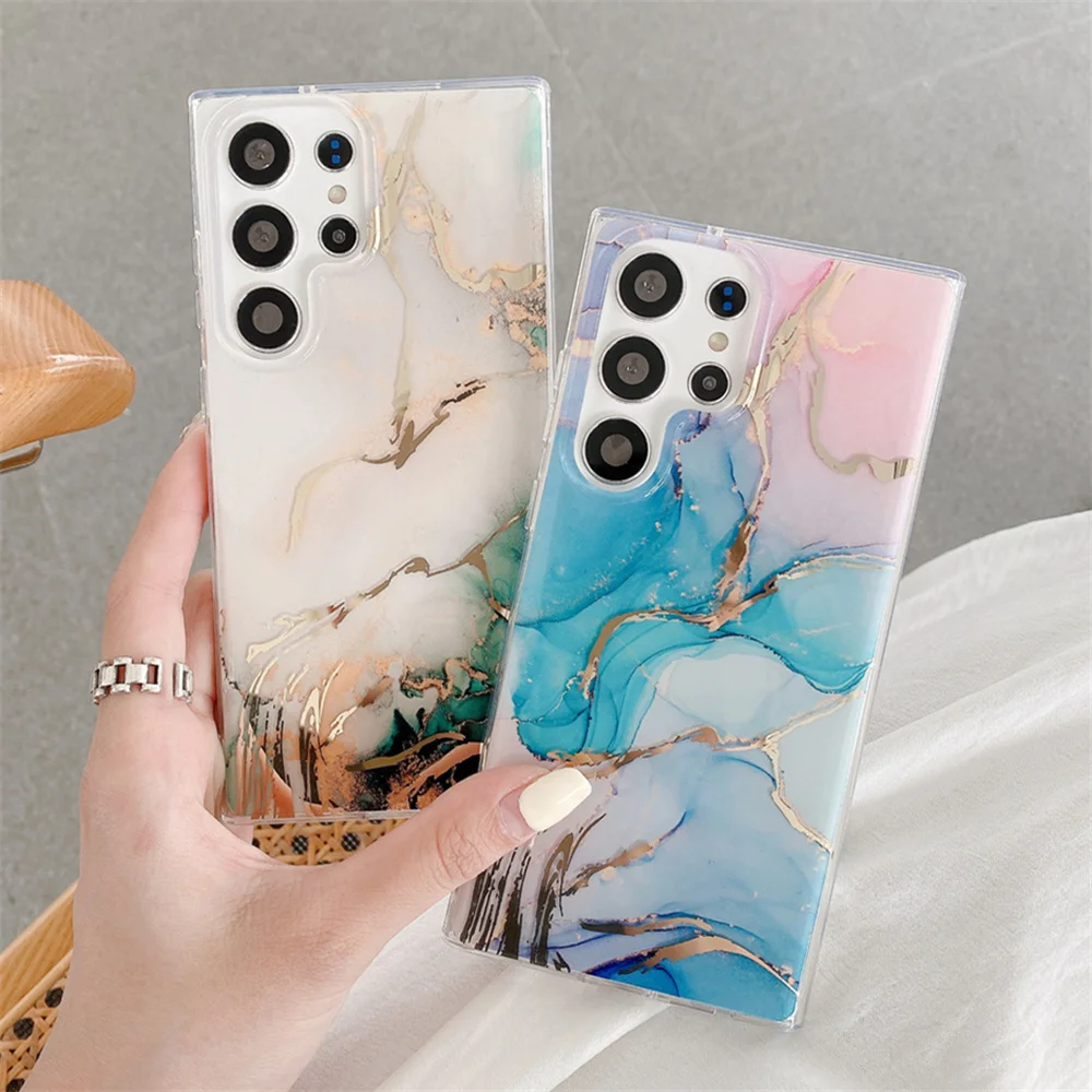 Роскошный градиентный мраморный чехол для телефона Samsung S23 S22 Ультра чехол противоударный мягкий чехол для Galaxy S22 Plus S 23 Ultra Coqeu