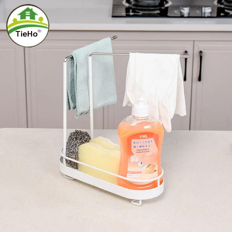 

Kitchen Tabletop Rag Storage Rack Rotating Washing Cloth Hanger Portable Space Saving Sponge Drain Rack Simple Home Furniture