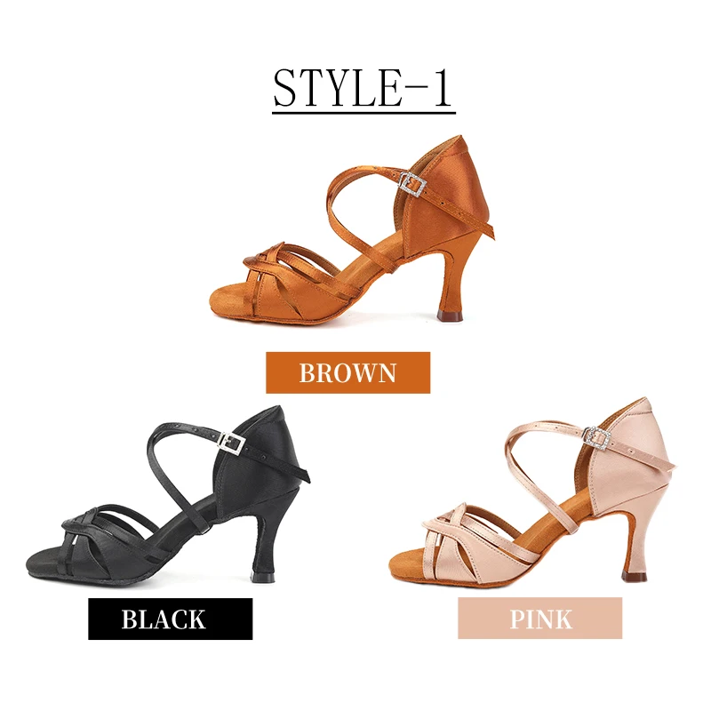 Latin Dance Shoes for Women Elegant Ballroom Dancing Shoes 5/7.5/8.5 CM High Heels for Dancing Tango Salsa Sandals