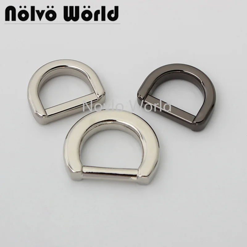 

10-50 pieces 5 colors 4.0mm 15mm 17mm die-casting closed d ring for purse and bags d buckle woman bag hardware