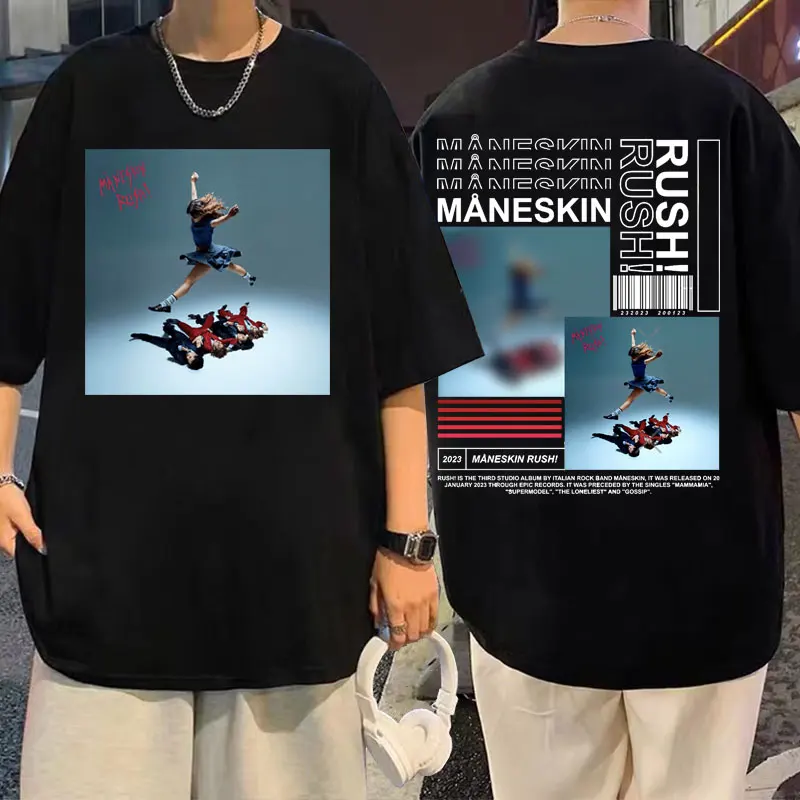 

Limited Vintage Men Women Hip Hop Oversized Cotton T Shirt Italian Rock Band Maneskin 2023 New Music Album Rush Graphic Tshirt