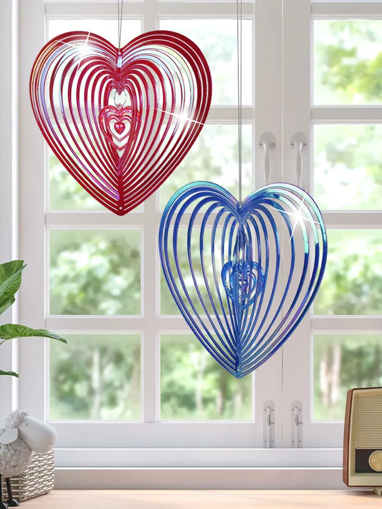 

Ветряной Спиннер в форме сердца, подвесной Ловец из АБС-пластика в форме сердца, любящий колокольчик, украшение для дома и сада