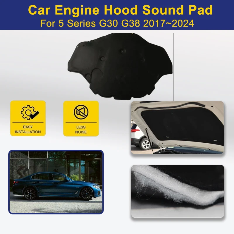 Автомобильные передние подкладки для капота двигателя BMW 5 серии G30 G38 2017 ~ 2024