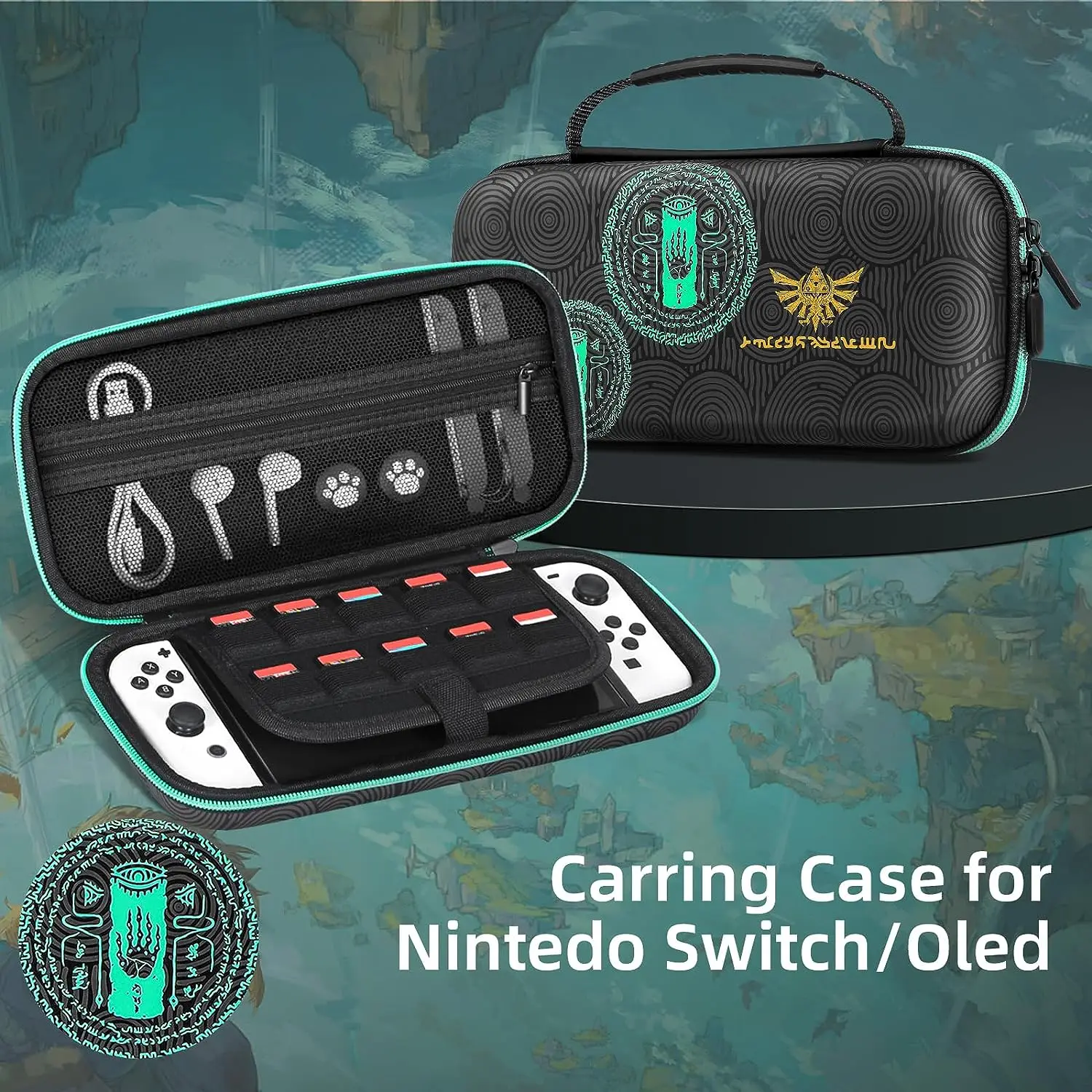 Портативный дорожный футляр Nintendo Switch OLED с жесткой крышкой совместимый аксессуар