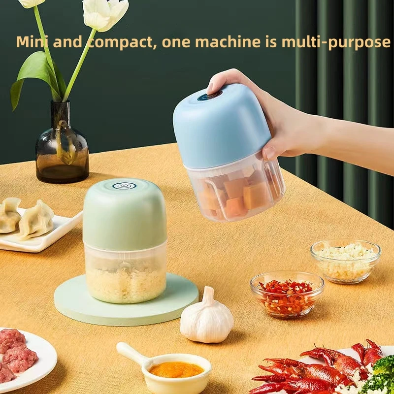 Electric Mini Garlic Crusher Portable Chopper USB Charging Ginger Chili Vegetable Masher Machine Kitchen Tool |