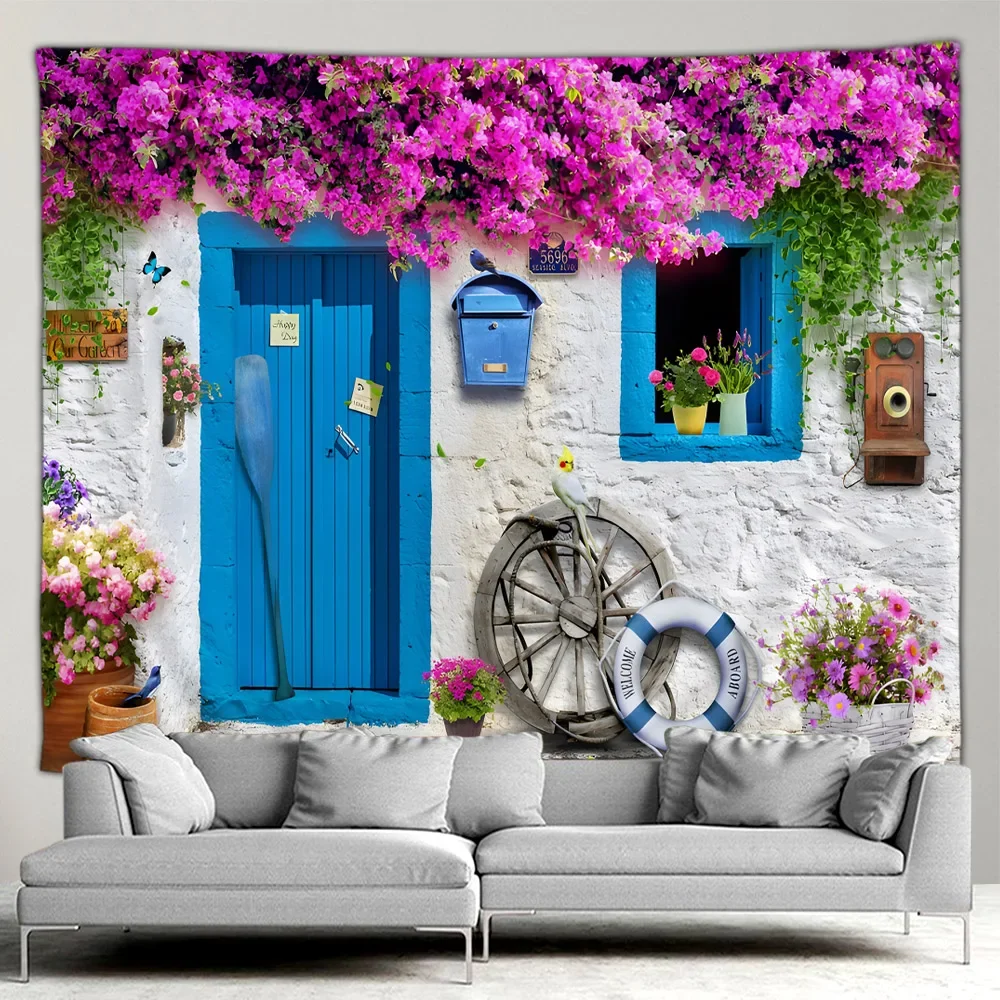 Наружный садовый забор цветочный гобелен Деревенское садовое настенное