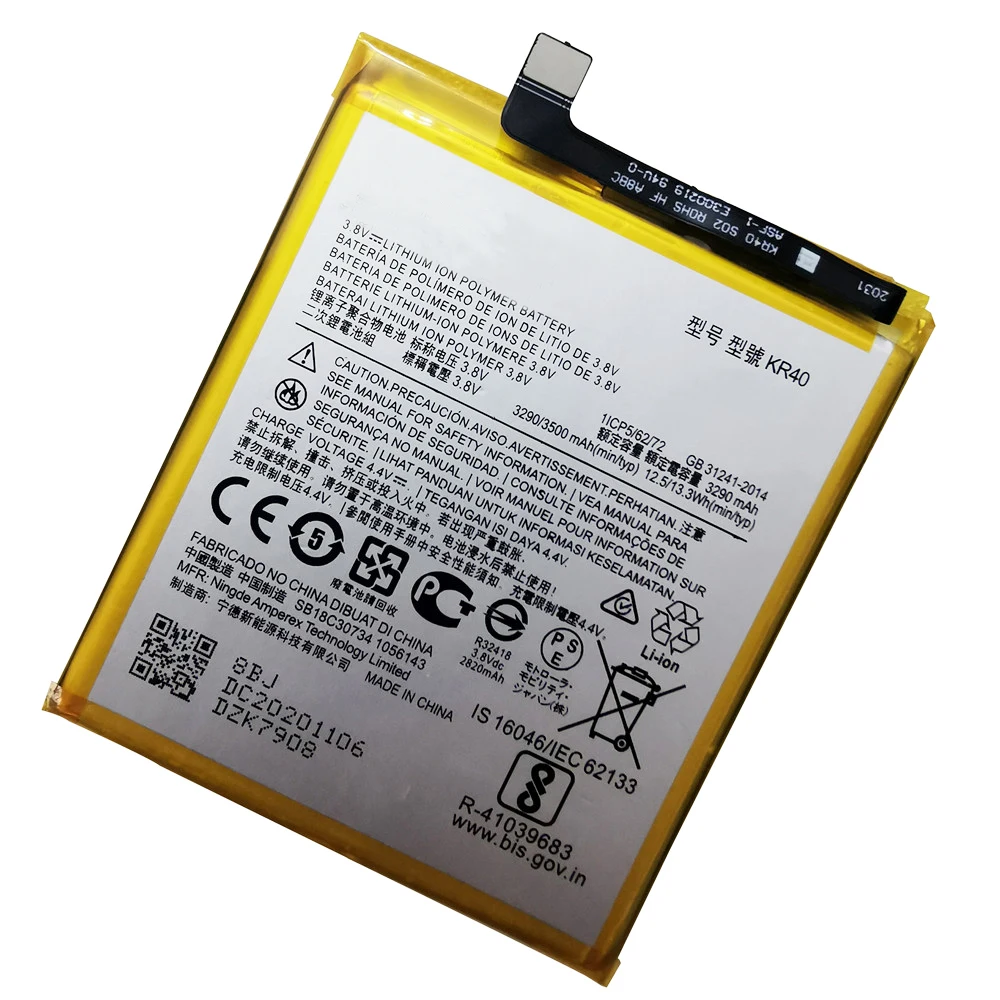100 original new 3500mah kr40 mobile phone replacement battery for motorola moto one action xt2013 1 one vision xt1970 1 free global shipping