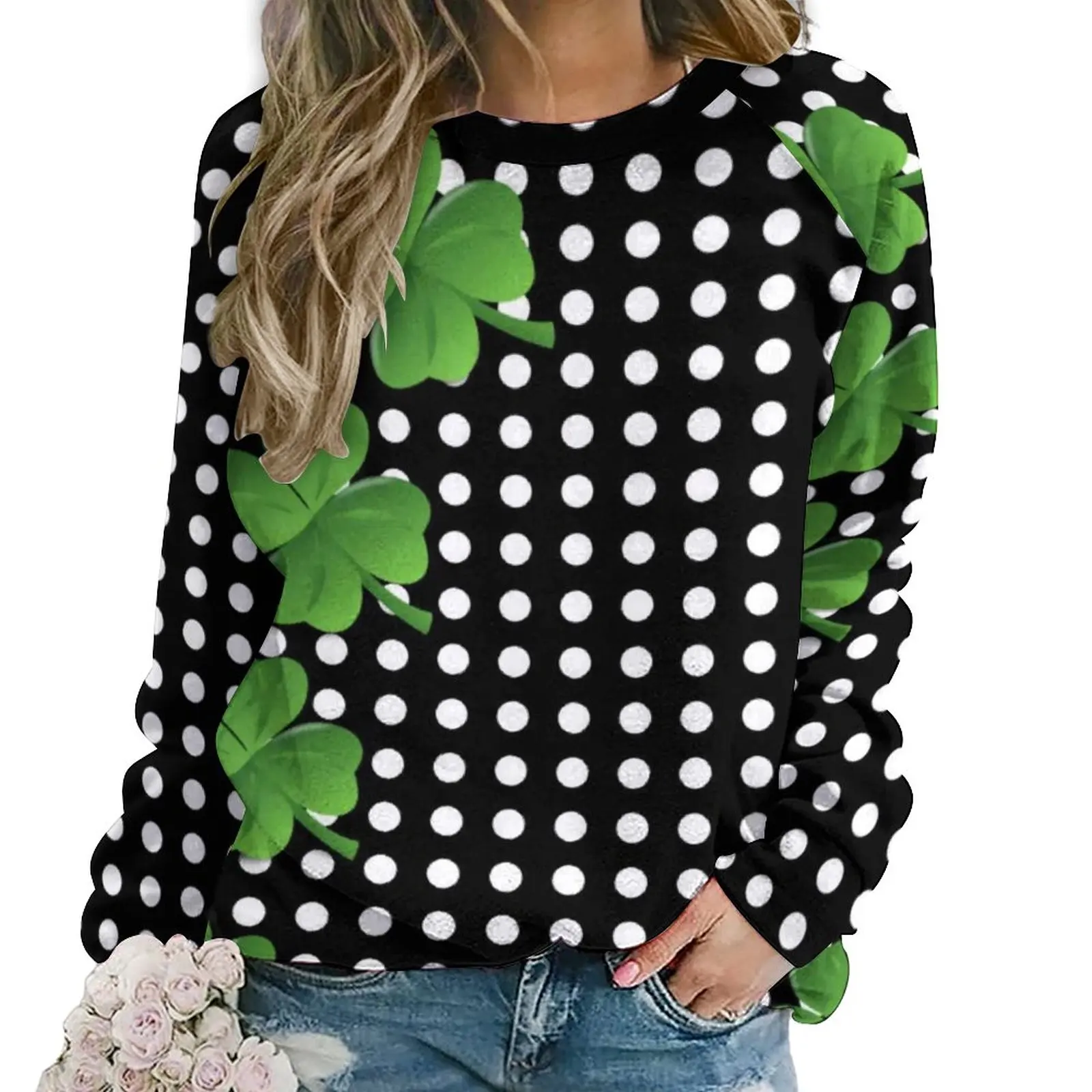 

Женская толстовка в горошек, с длинным рукавом, в стиле St paфокусов