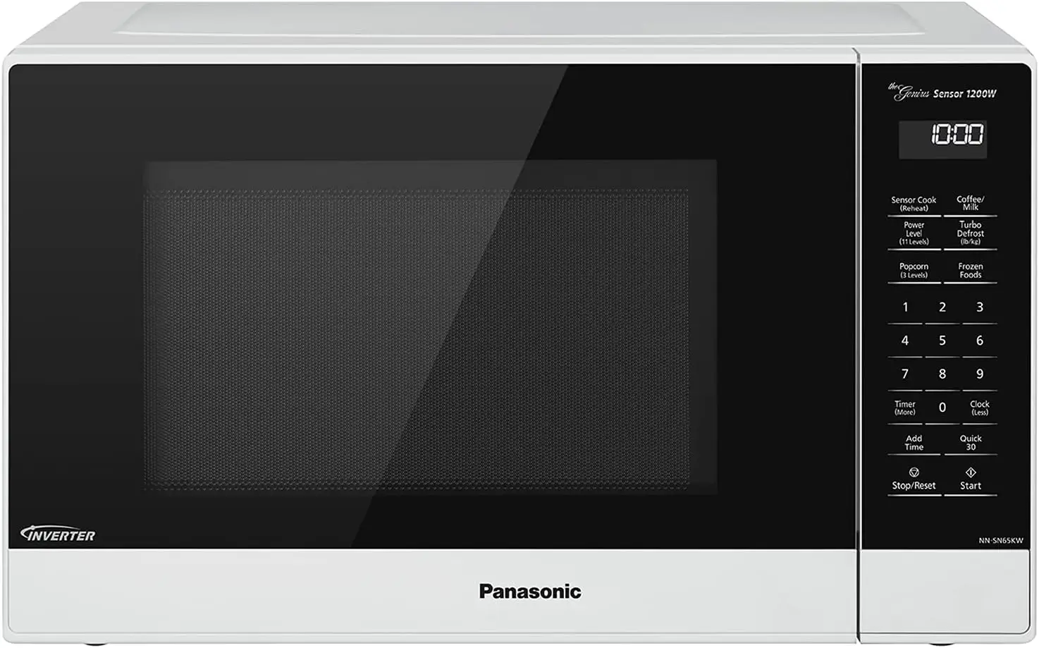 

Microwave Oven with Inverter Technology, 1200W, 1.2 cu.ft. Small Genius Sensor One-Touch Cooking, Popcorn Button, Turbo Defrost-