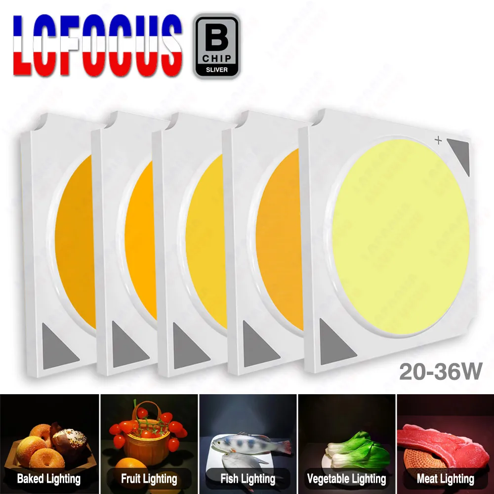 20Вт 24Вт 30Вт 36Вт LED COB Теплый свет Холодный свет 2800K 3200K 3500K 3800K 10000K 1919 Трековый светильник Прожектор для свежего мяса, фруктов, овощей, рыбы, морепродуктов, хлеба, освещения