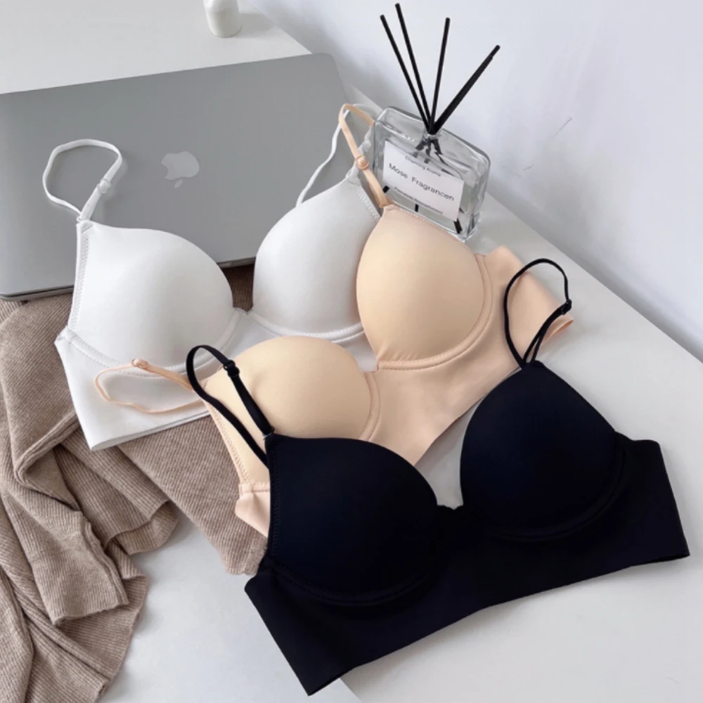 Women Invisible Bra Open Back Bralette Backless Brassiere Sexy Top Underwear Push Up Lingerie Thin Cup Halter Bras Comfort BH