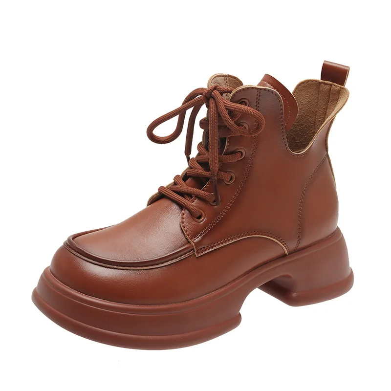 Luxury Brand Women's Fashion Round Toe Ankle Boots Autumn Comfortable Feminine Thick Botines De Mujer Ladies Sexy Winter Botines