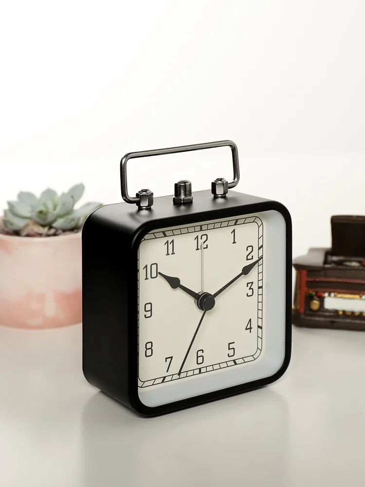 Винтажные металлические ночники будильник для спальни студенческие часы