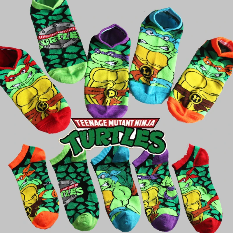 

Summer Fashion Cartoon Teenage Mutant Ninja Turtles Socks Men Ladies Camouflage Invisible Breathable Happy Cosplay Funny Socks