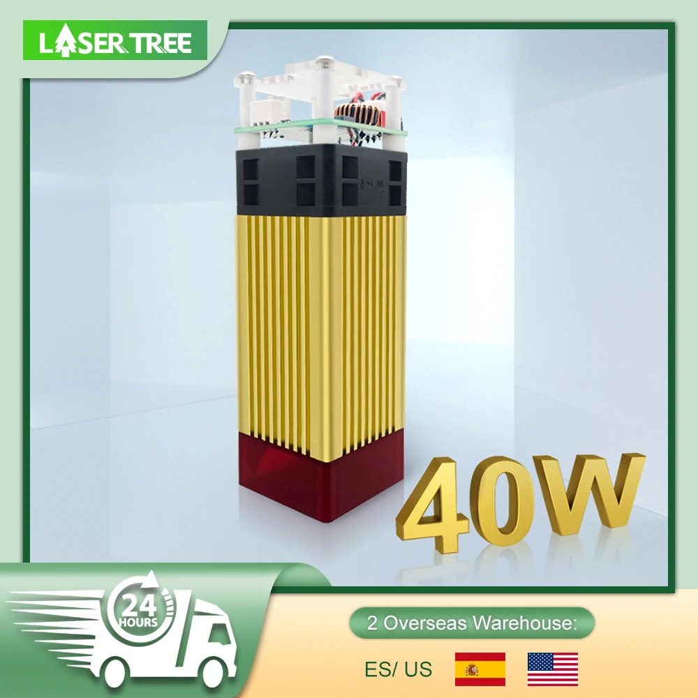 LASER TREE 40W Fixed Focus Laser Head 450nm Blue Light TTL Module for CNC Laser DIY Engraving Machine Wood Tools and Accessories