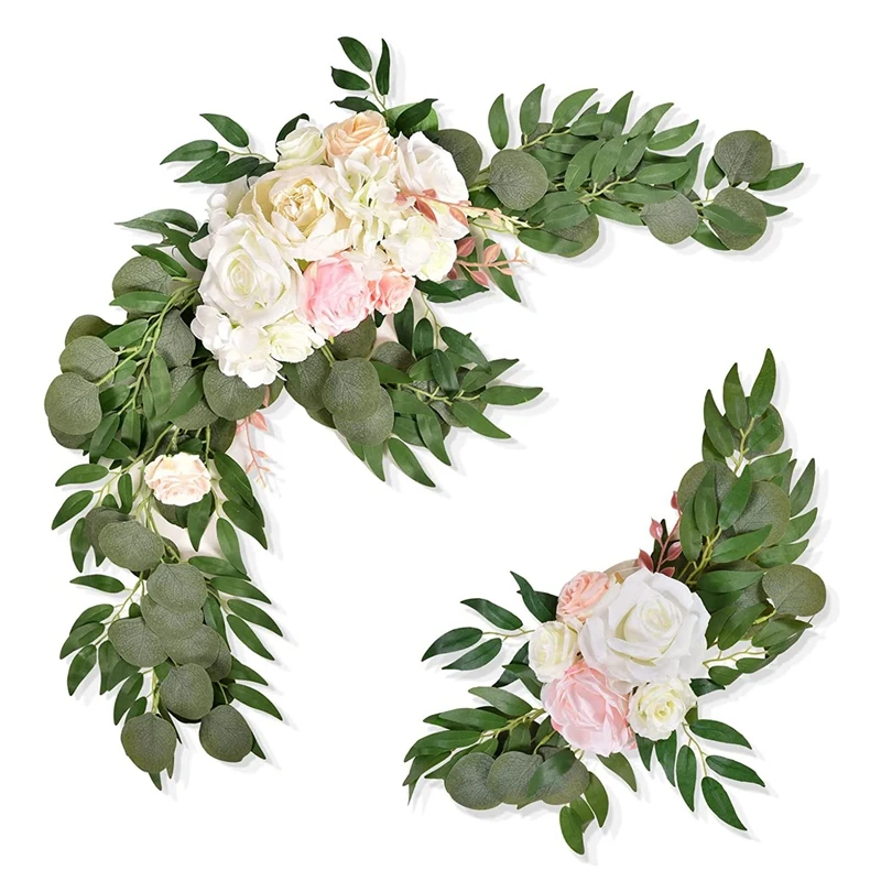 

Artificial Wedding Arch Flower Roes&Peony Flower Arrangements for Wedding Ceremony Sign Floral Decoration -Pack of 2