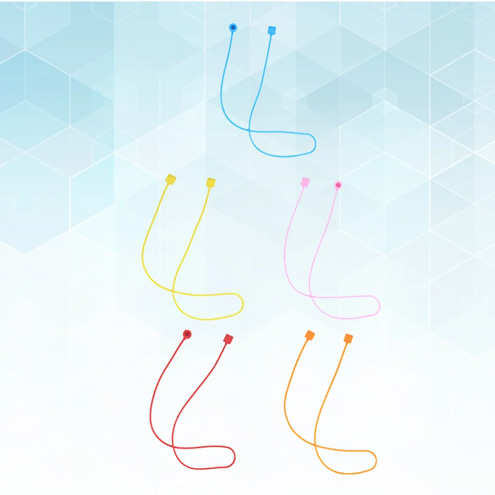 

5 Pcs Anti-Lost Straps Practical Silicone Earphone Rope Anti-lost Lanyard Wireless Headset Straps for Hiking Sports