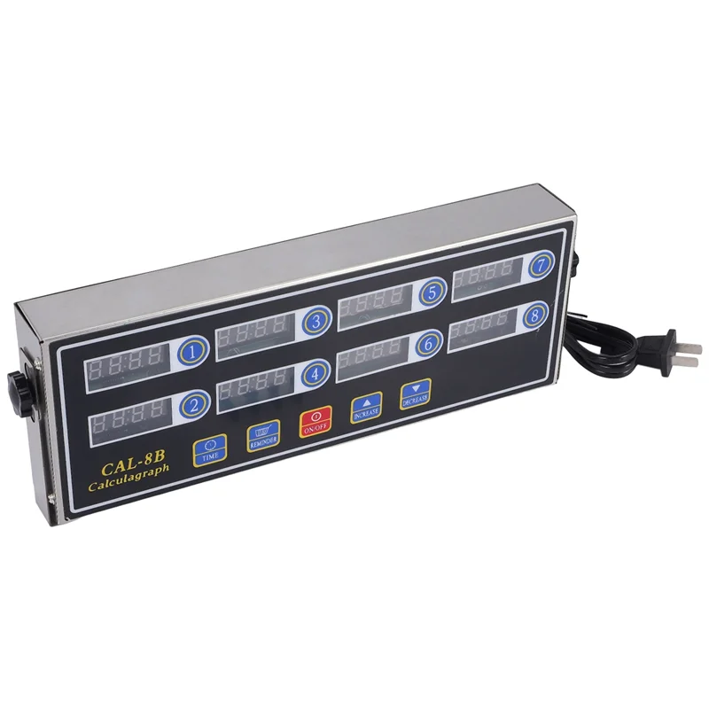 

CAL-8B портативный калькулятор, 8-канальный цифровой таймер, кухонный таймер для приготовления пищи, ЖК-дисплей, часы, напоминание о вибрации