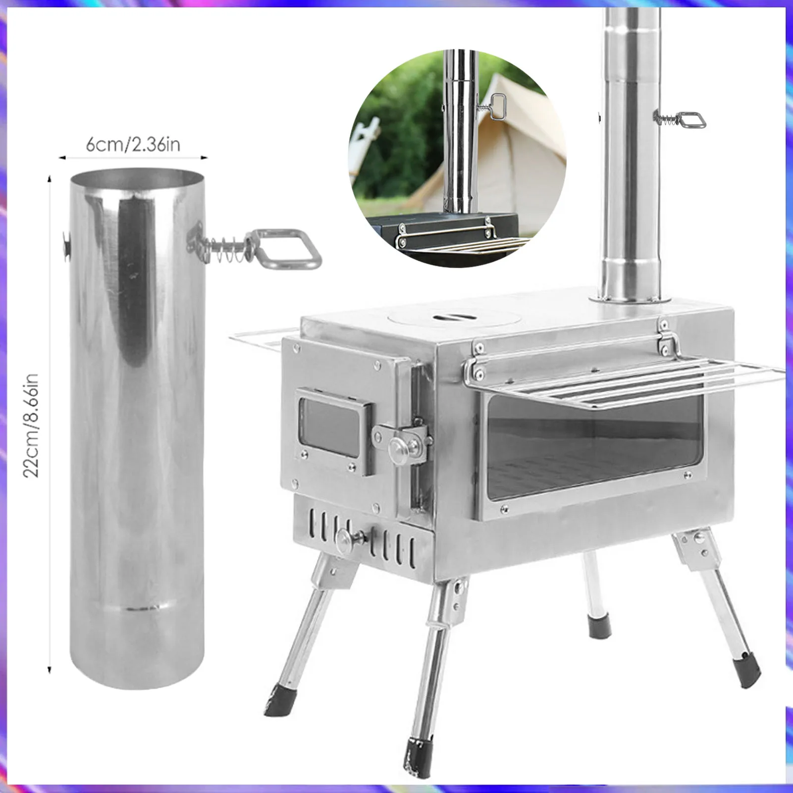 Трубы для печи кемпинга дымоход дровяная печь прямая труба из нержавеющей стали