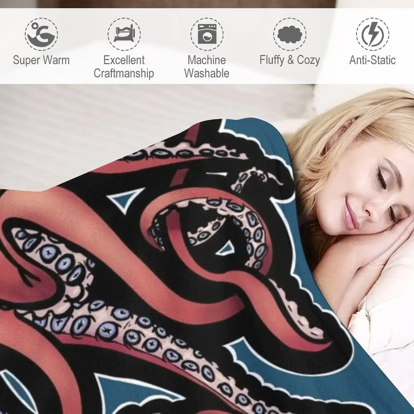 Красные гигантские кальмары архитектурное одеяло персонализированные детские