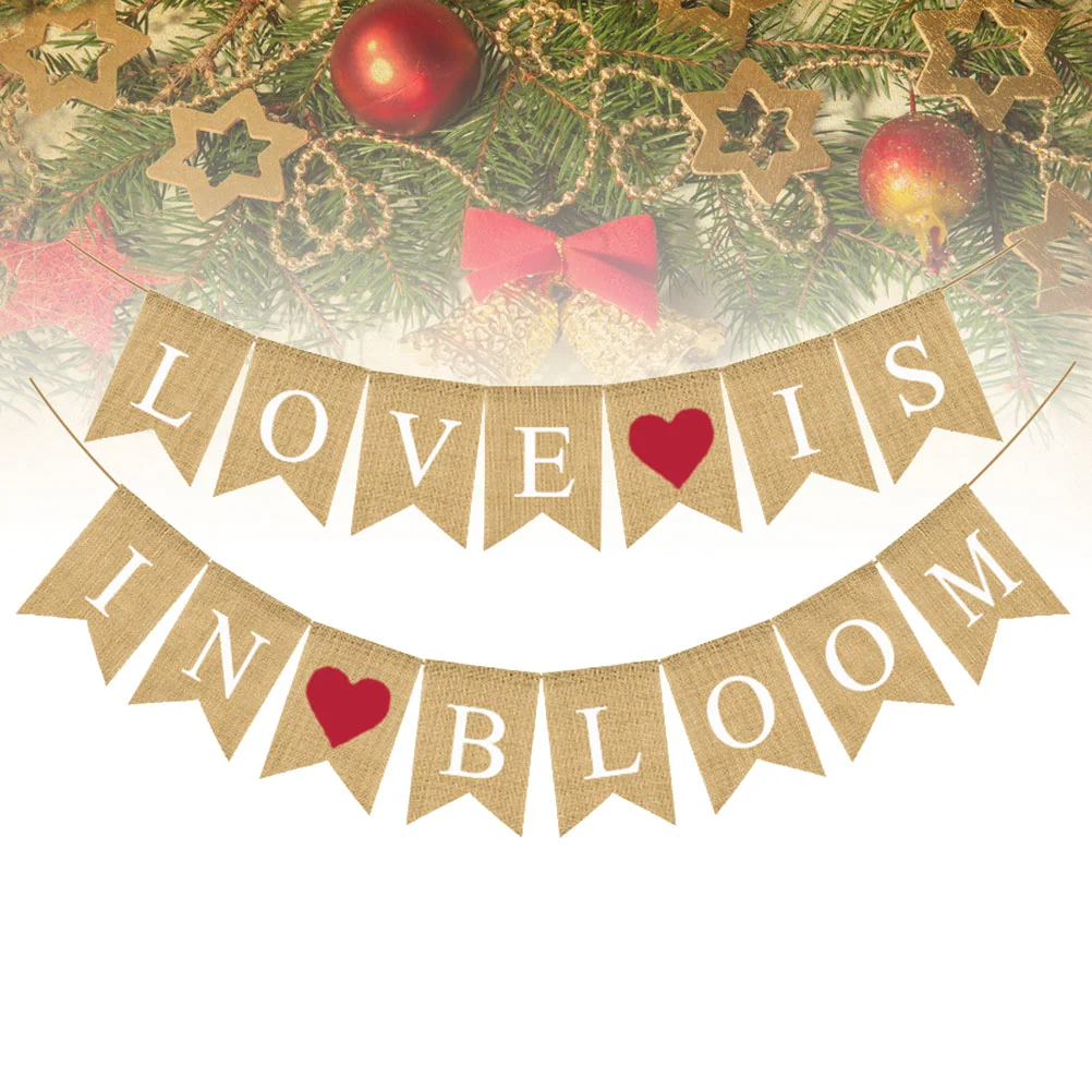 

Bunting Wedding Banner Decor Sign Engagement Banners Decorations Burlap Bride Party Married Valentine