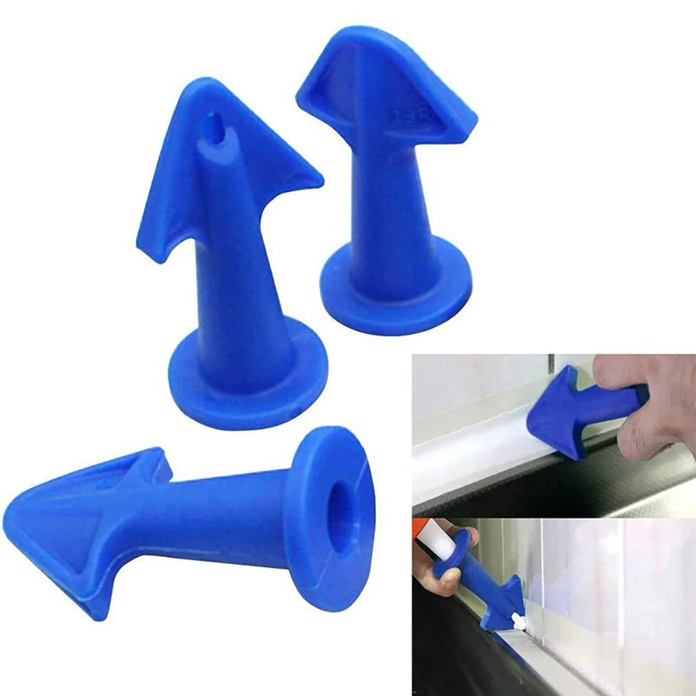 

3pcs Caulk Nozzle Applicator Silicone Caulking Tools Sealant Finishing Grout Kit Smooth Scraper Floor Cleaning Tile Dirt Spatula