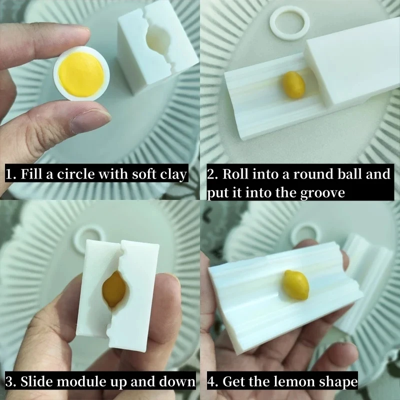 3D каштановый гриб лимон полимерная глина форма для сережек ожерелье кулон