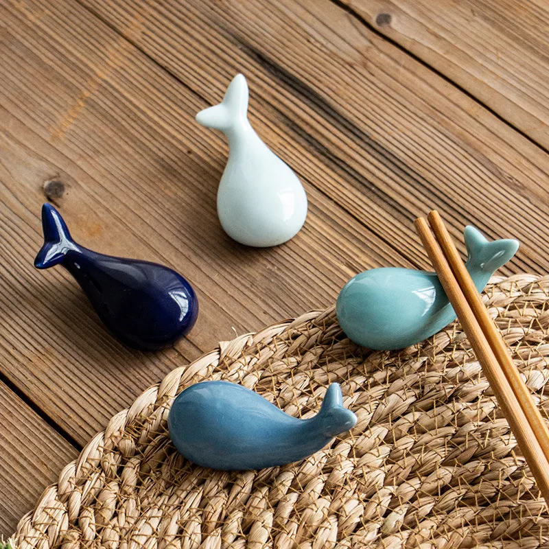 

Whale Shape Chopsticks Rest Holder Household Chopstick Pillow Cute Fish Chopsticks Rest Dining Table Ornament Ceramic Crafts