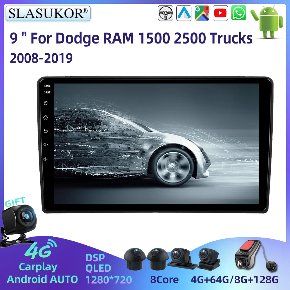 

10 Inch For Dodge RAM 1500 2500 Trucks 2008-2019 Android Car Radio Multimidia Video Player Navigation GPS Car Stereo System