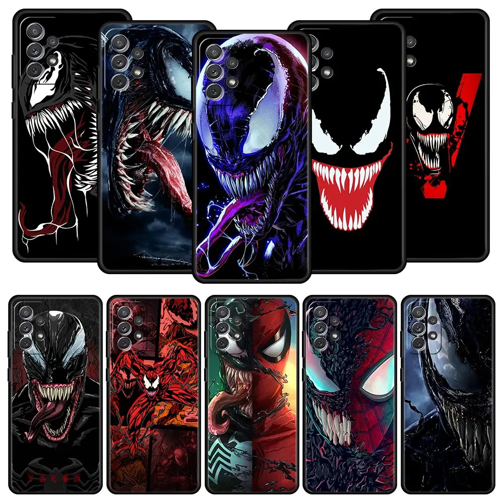 

Cartoon Venom Cell Phone Case for Samsung Galaxy A51 A71 A21S A12 A11 A31 A52 A41 A32 A01 A23 A33 A53 A73 A03S A13 5G Soft Cover