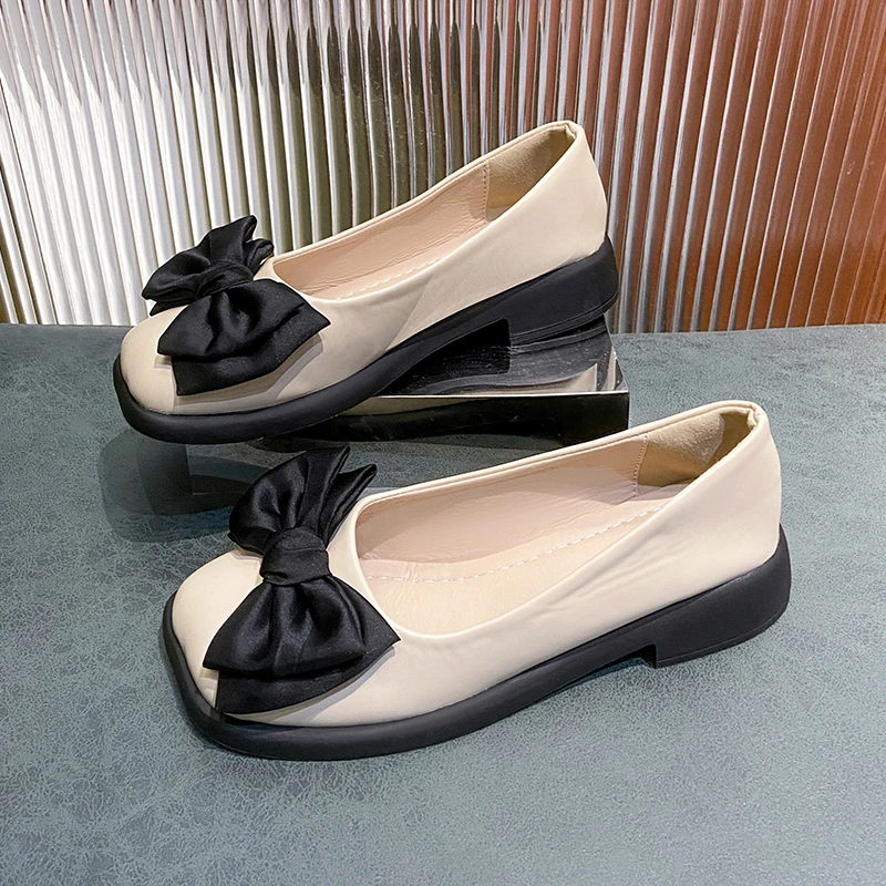 

Туфли женские на плоской подошве, удобные лоферы, без застежки, квадратный носок, повседневная обувь, осень 2023