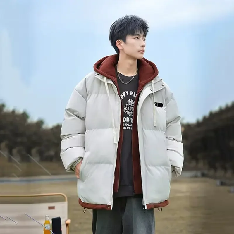 Мужское хлопковое пальто из двух предметов куртка с капюшоном утепленная