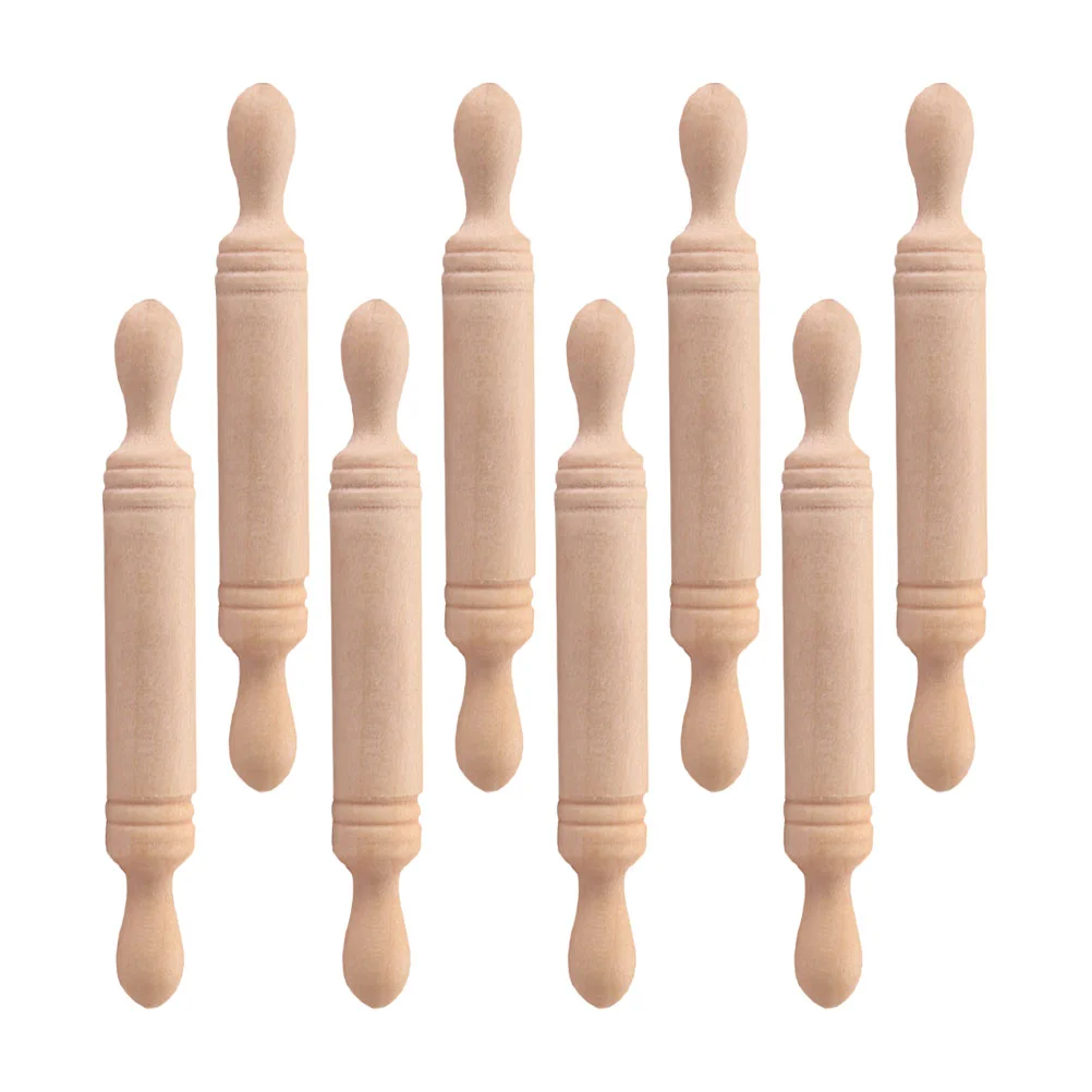 

8 Pcs Cake Tools Shiwan Rolling Stick Mini Kitchen Accessories House Decor Baking Tiny Kid's Accessory Wooden Adornment Child