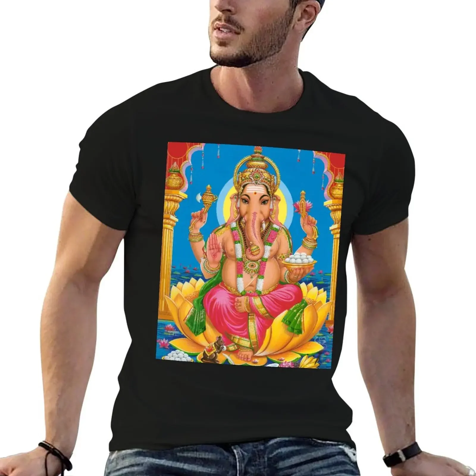 Мужская футболка Hindu God Ganesha хлопок