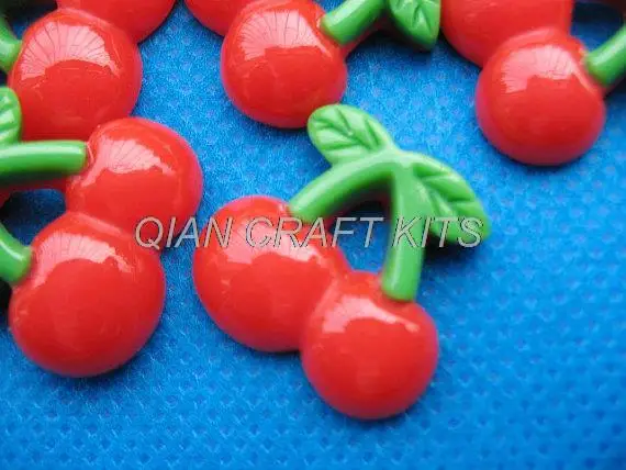 

250 шт. вишневая полимерная пуговица с плоским основанием-красная декоративная пуговица с кабошоном 17 мм