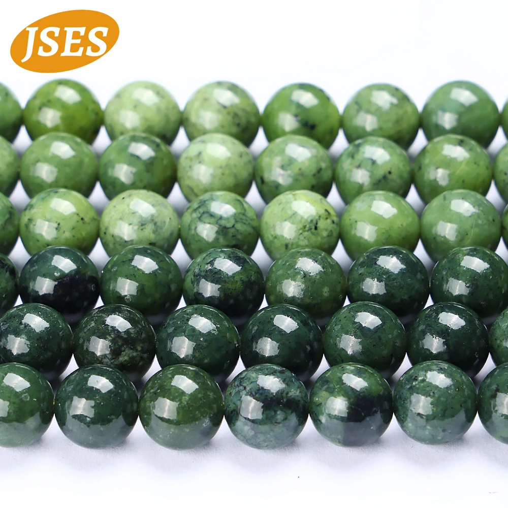 AA натуральный зеленый канадский нефрит бусины 6 8 10 мм свободные из нефрита для