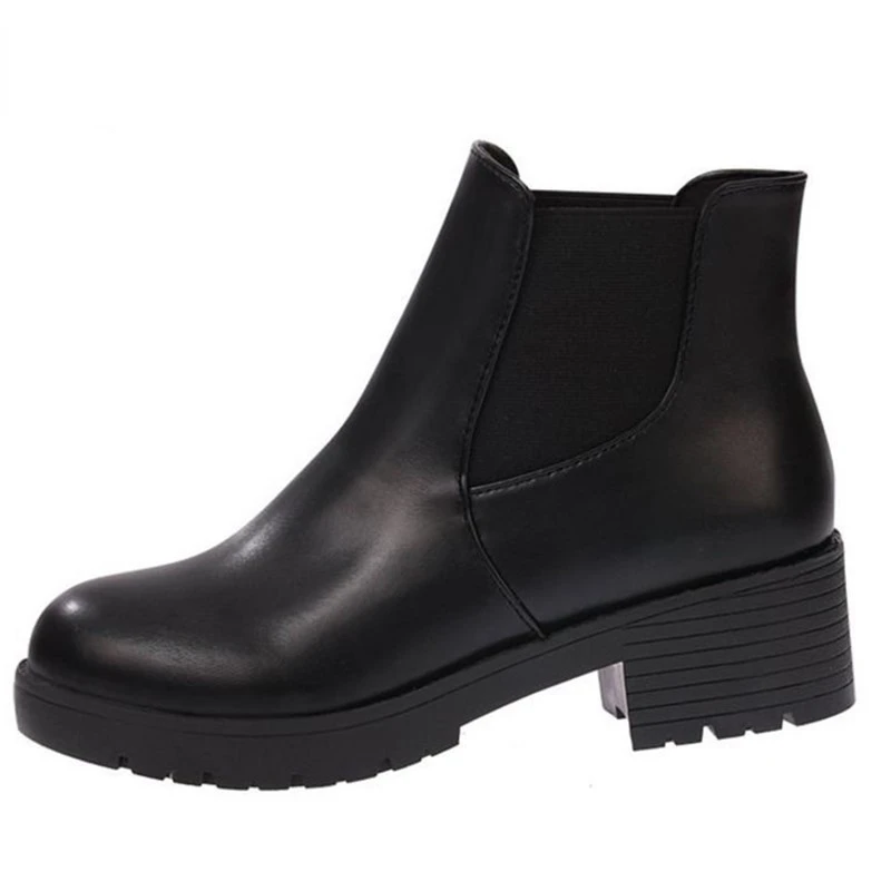 

2022 New Hot Style Fashion Women Boots Round Head Thick Bottom Leather Waterproof Woman Snow Boots Free Shipping Booties Heels