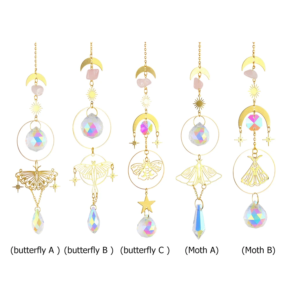 

Crystal Wind Chime Prism Sun Catchers Handmade Jewellery Hanging Ornament Rainbow Chaser Curtain Garden Pendant Home Decor