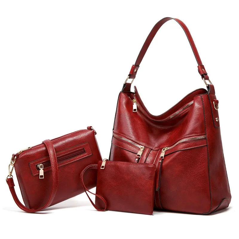 

Популярная женская сумка, новинка 2023, модная сумка из мягкой кожи в европейском и американском стиле, вместительная сумка-тоут из трех частей, женская сумка для матери