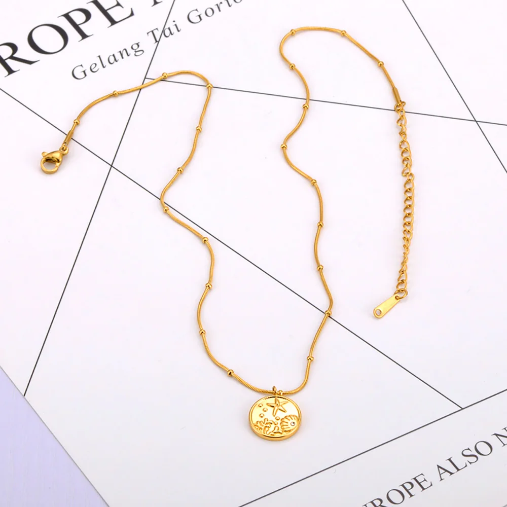 Женское Ожерелье с подвеской в виде морской звезды из ракушек и