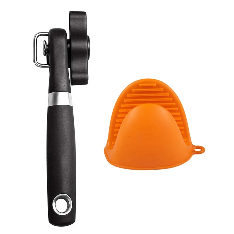 

Silicone Gloves Oven Heat Insulated Finger Gloves with Can Opener Smooth Edge Manual, Can Opener